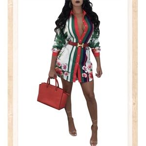 Sexy Floral Print Shirt Dress 🌸